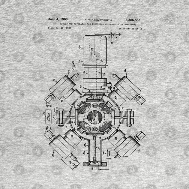 Nuclear Fusion Apparatus Patent Blueprint 1968 by MadebyDesign